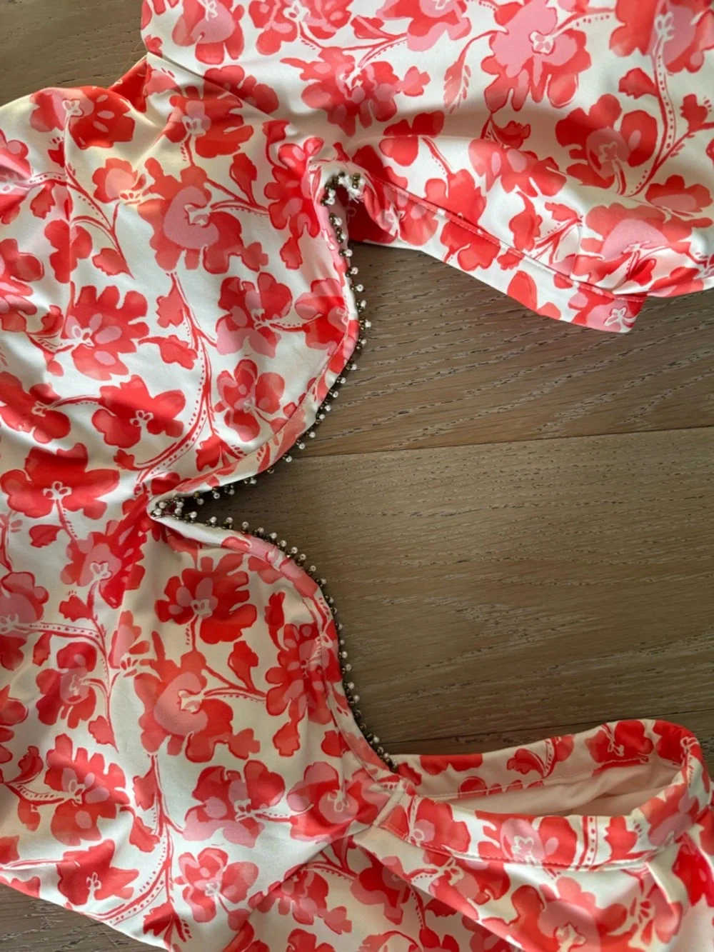 Floral Pink Puff-Sleeve One-Piece Swimsuit